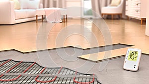 System of underfloor heating in interior design