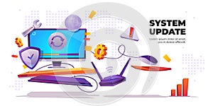 System update banner, computer software install
