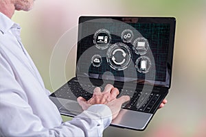 System update concept on a laptop