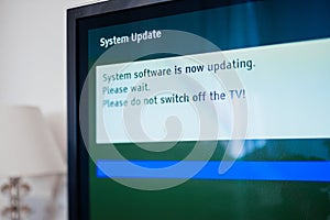System update software process on a modern television set