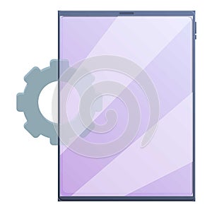 System update tablet icon, cartoon style