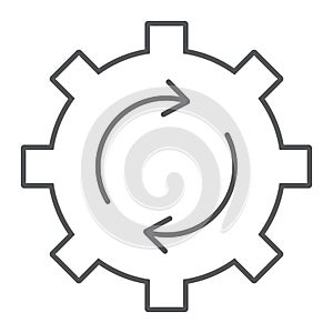 System update thin line icon, data and analytics