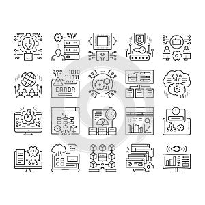 System Work Process Collection Icons Set Vector .