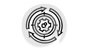 system working process line icon animation