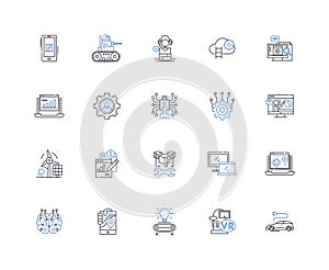 Systematization line icons collection. Optimization, Organization, Standardization, Efficiency, Streamlining