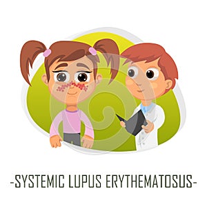 Systemic lupus erythematosus medical concept. Vector illustratio