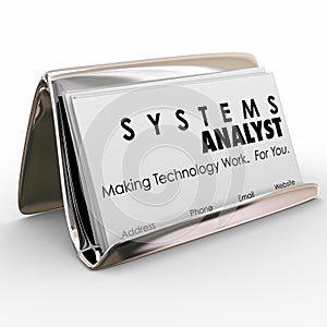Systems Analyst Business Card Holder Computer Technology Special
