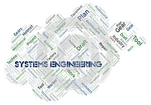 Systems Engineering typography word cloud create with the text only