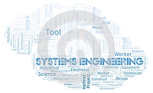 Systems Engineering typography word cloud create with the text only