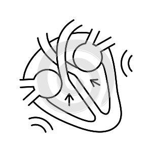 systole disease line icon vector illustration