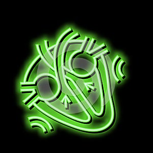 systole disease neon glow icon illustration