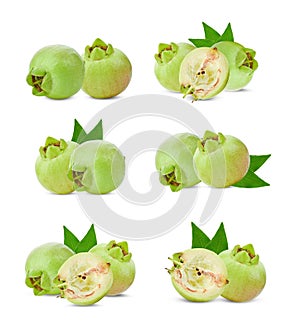 Syzygium jambos fruit on white background