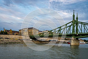 Szabadsag Bridge in Budapest, Hungary.