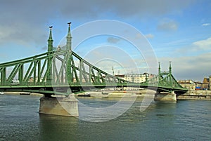 Szabadsag hid (Liberty Bridge or Freedom Bridge) in Budapest