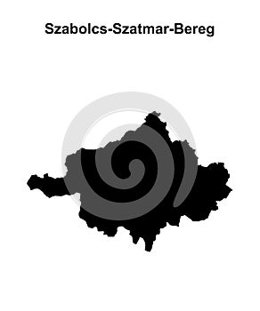 Szabolcs-Szatmar-Bereg outline map photo