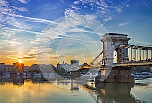 Szchenyi Chain Bridge - Budapest - Hungary photo