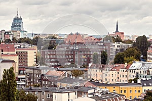 Szczecin cityscape, color toning applied, Poland