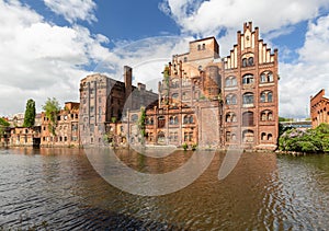 Szczecin.  Historic factory ruins of old breweries