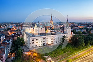 Szczecin, Poland. Aerial view of Pomeranian Dukes Castle photo