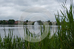 Szczytno, Poland - June 24 2017 - View of the lake located in Szczytno