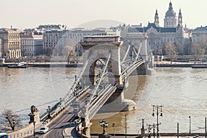 The Szechenyi Chain Bridge in Budapest