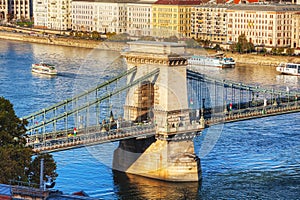 The Szechenyi Chain Bridge in Budapest