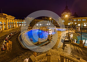 Szechnyi thermal bath spa in Budapest Hungary