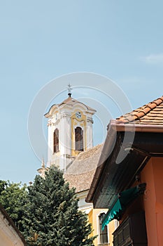 Szentendre old town church tower in Hungary