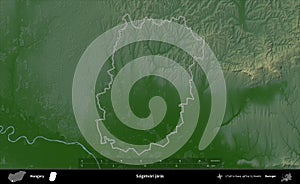 Szigetvari jaras outlined, Hungary. Physical