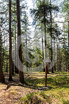 Szklarska Poreba Poland. Information sign on the trail for tourists