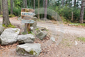 Szklarska Poreba Poland. Information sign on the trail for tourists