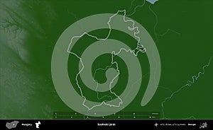 Szolnoki jaras outlined, Hungary. Physical