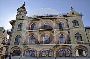 Sztarill Palace Building from Ferdinand Square of Oradea City in Romania.
