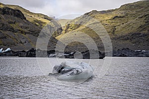 SÃÂ³lheimajÃÂ¶kulll glacier and lagoon, inside Katla Geopark, photo