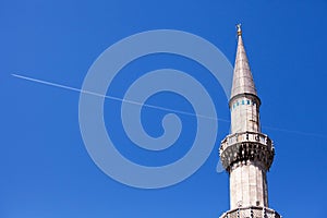 SÃÂ¼leymaniye Mosque Minaret & Aircraft photo