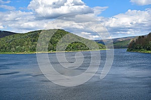 SÃ¶setalsperre - dam near Osterode in the middle of Harz in Germany on a windy summer day