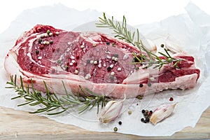 T-bone steak isolated over white