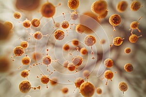 T-cell warriors in microscopic battleground fighting pollen.