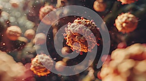 T-cell warriors in microscopic battleground fighting pollen.