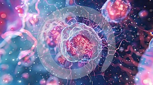 A of T cells and antigenpresenting cells surrounded by a weblike network of filaments forming an immune synapse