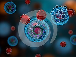 T cells attacking cancer cells