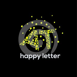 A and T etters water bubbles letter vector logo