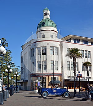 T&G Building Art Deco Napier New Zealand & Vintage Car