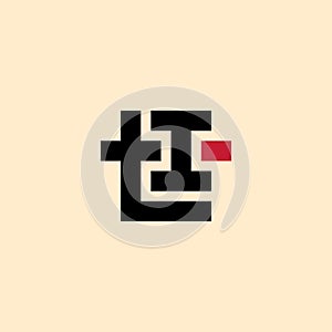 T and I - initials or logo. TI or T1 - Vector design element or icon. Monogram or logotype