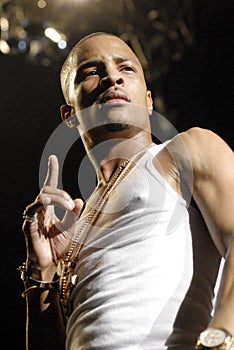 T.I. performing live.