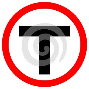 T-Junction Traffic Road Sign,Vector Illustration, Isolate On White Background,Symbols, Icon. EPS10