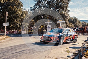 T. Neuville & N. Gilsoul compete in the 2019 WRC Tour de Corse