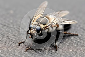 T photo of a fly, showcasing details of its appearance and features. It falls under the tags of animal, pest, insect, arthropod,