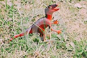 T REX Dinosaurs model on grass background