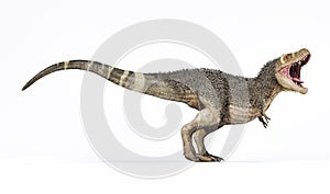 T-rex with feathers 3d rendering side view